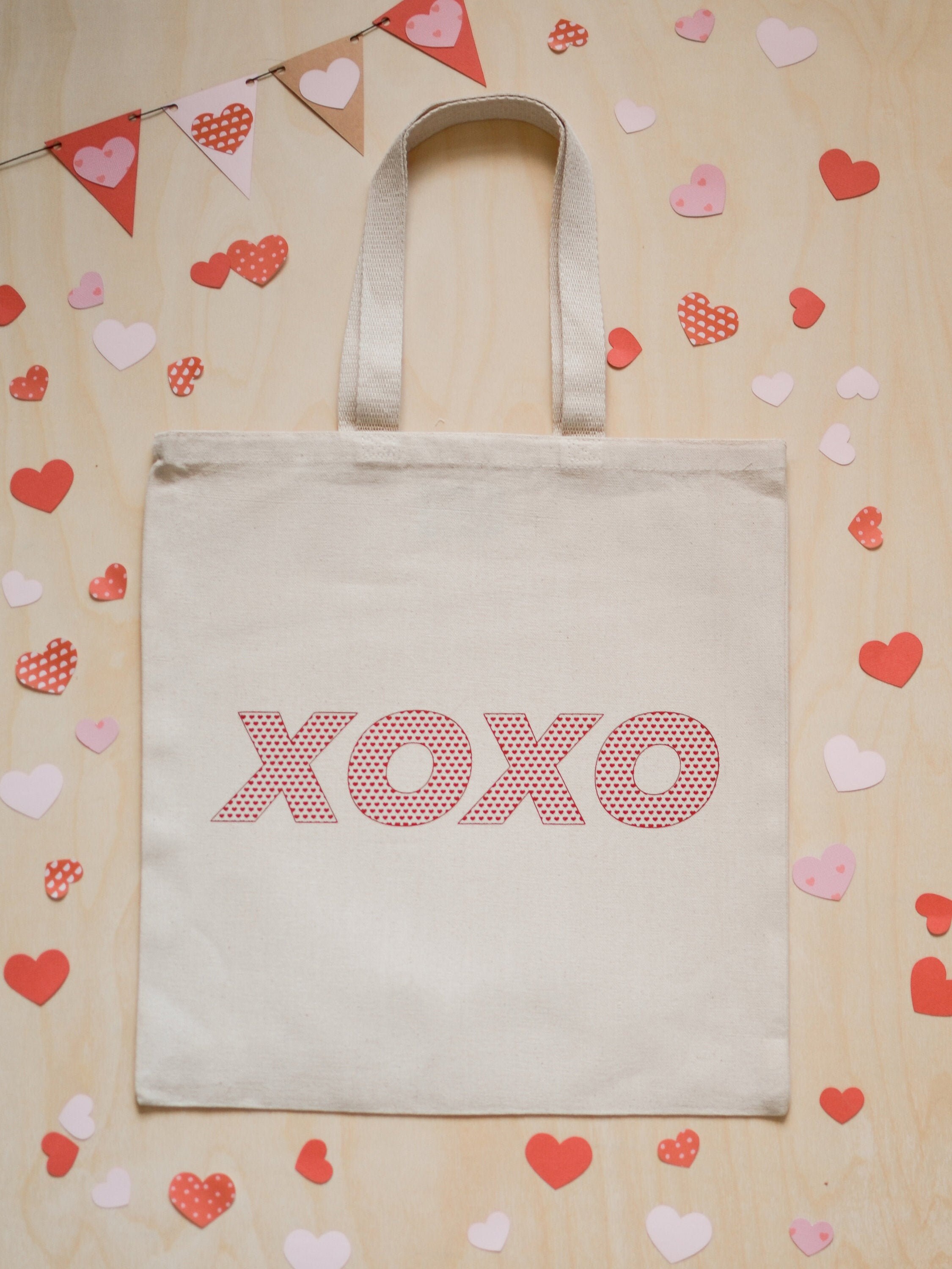 XOXO Tote Bag in Red Foil Tote Bag Cute Tote Bag Canvas Etsy