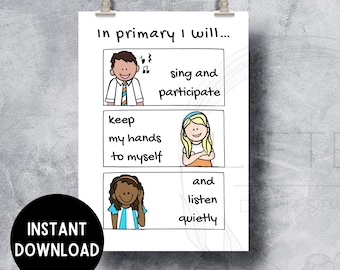 In Primary I Will... Reverence Poster - Singing Time Poster