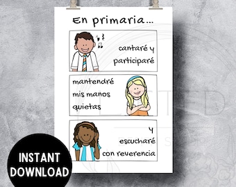 En Primaria - SPANISH Reverence Poster   - Singing Time Poster
