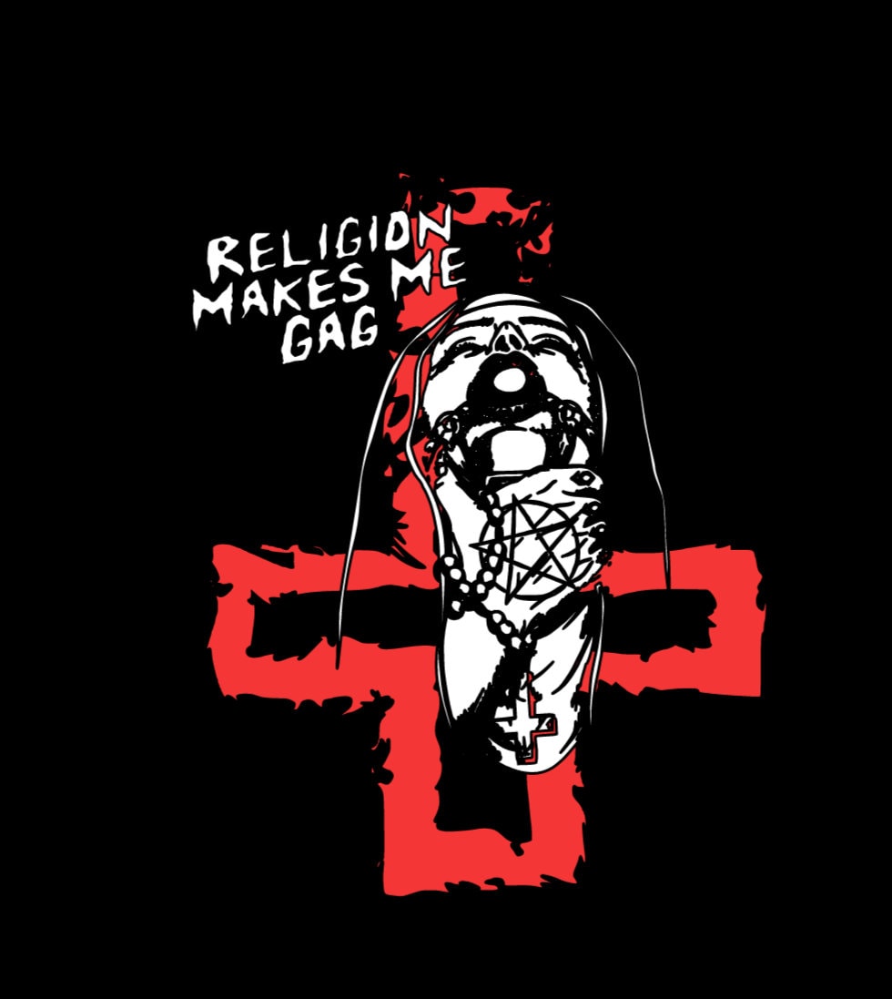 religion makes me gag hoodie