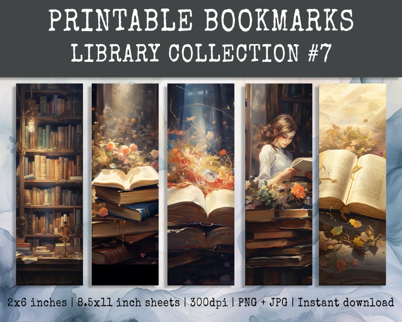 10 Printable Bookmarks | Library Collection #7 | Print and Cut ...