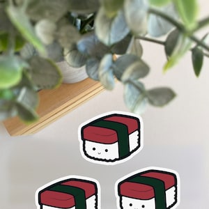 Spam Musubi Sticker | Waterproof, Matte Finish | Cute Asian Japanese Food Lover Gifts