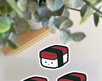 Spam Musubi Sticker | Waterproof, Matte Finish | Cute Asian Japanese Food Lover Gifts