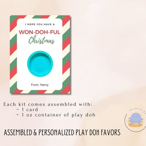 Spero che tu abbia un Natale Won-Doh-Ful Play Doh Party Favors, Regali per la classe, Festa invernale, Scambio di regali per le feste ASSEMBLATI E PERSONALIZZATI