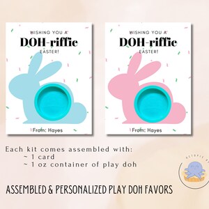 Ti auguro una Pasqua DOH-Riffic Play Doh Party Favors, regali per la classe, festa di Pasqua, scambio di regali per le feste ASSEMBLATI E PERSONALIZZATI