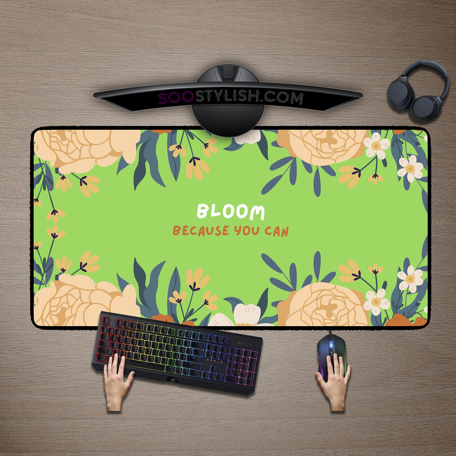 Green Desk Mat Green Cute Desk Mat Aesthetic Desk Mat Cute Etsy