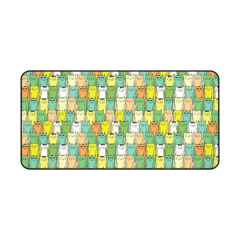 Cute Cats Desk Mat Cute Keyboard Mat Abstract Desk Pad Cute Etsy