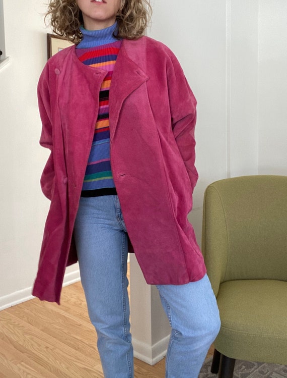 hot pink suede jacket