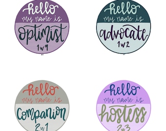 Digital Enneagram Nametags with Wings Sticker Pack