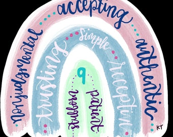 Enneagram 9 Rainbow Digital Sticker