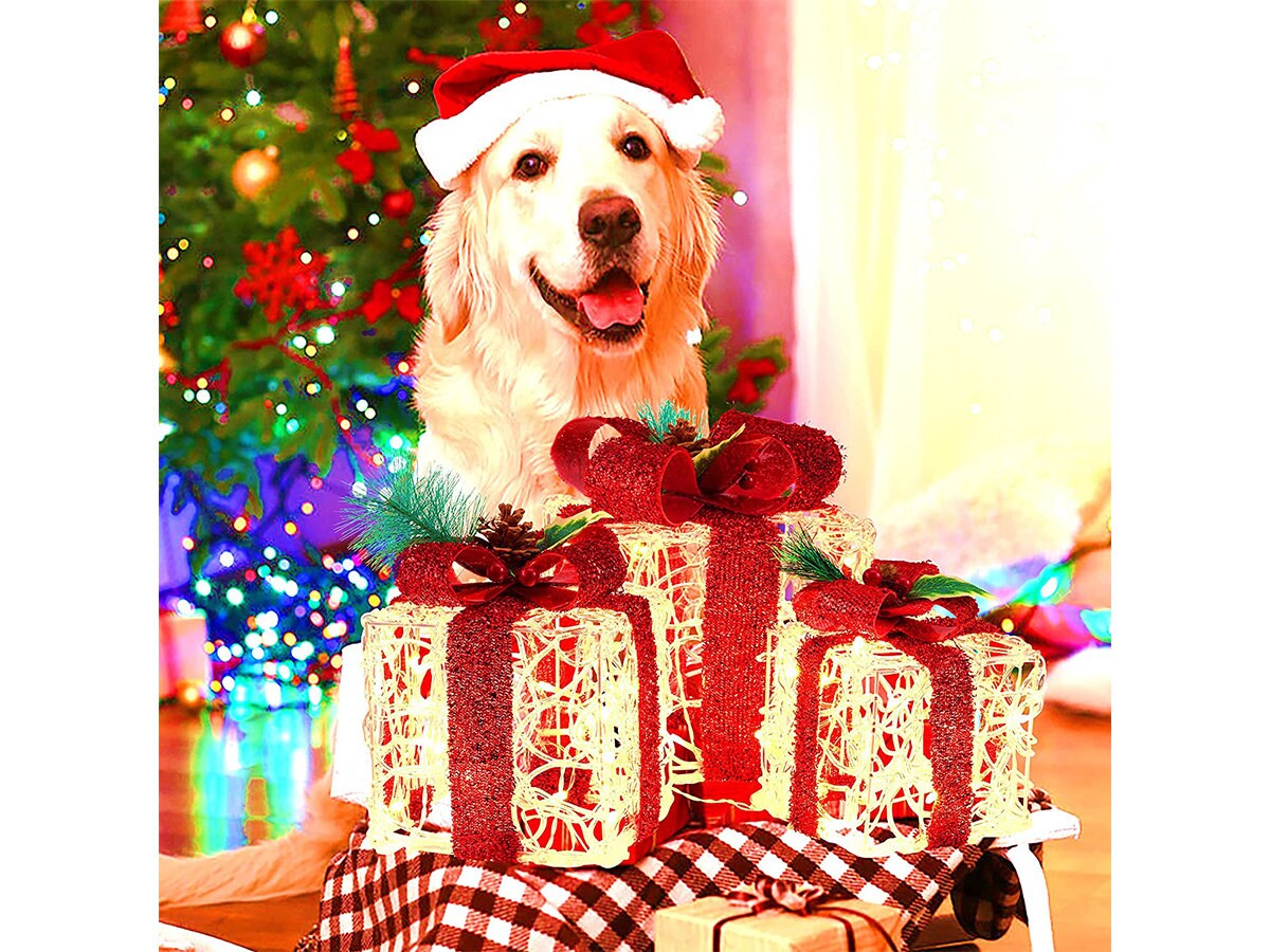 Christmas Set of 3 Lighted Gift Boxes Decorations Prelit 60 Etsy