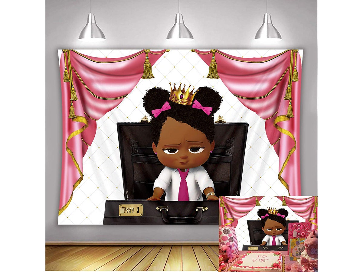 Boss Baby Backdrop Girl Birthday Party Africa Girl Curtain Etsy