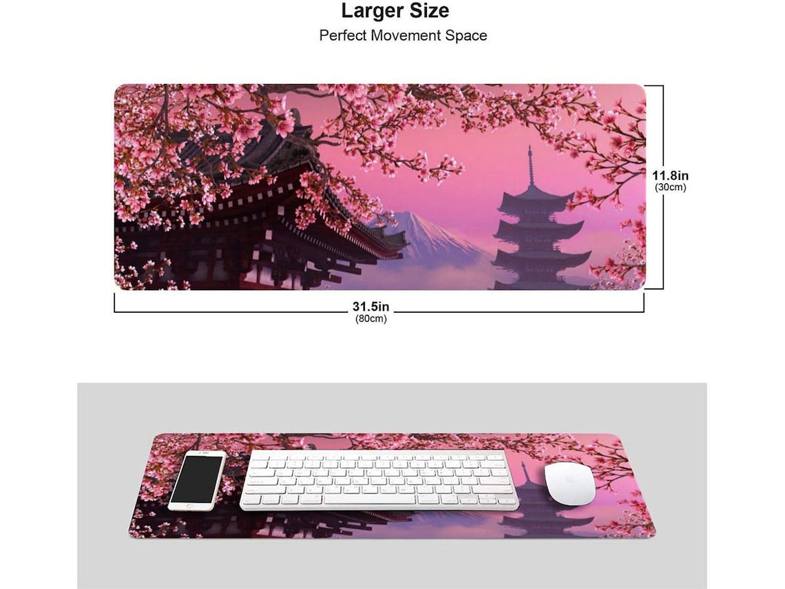 Japanese Sakura Flower Gaming Mouse Pad XL Extended Large Etsy