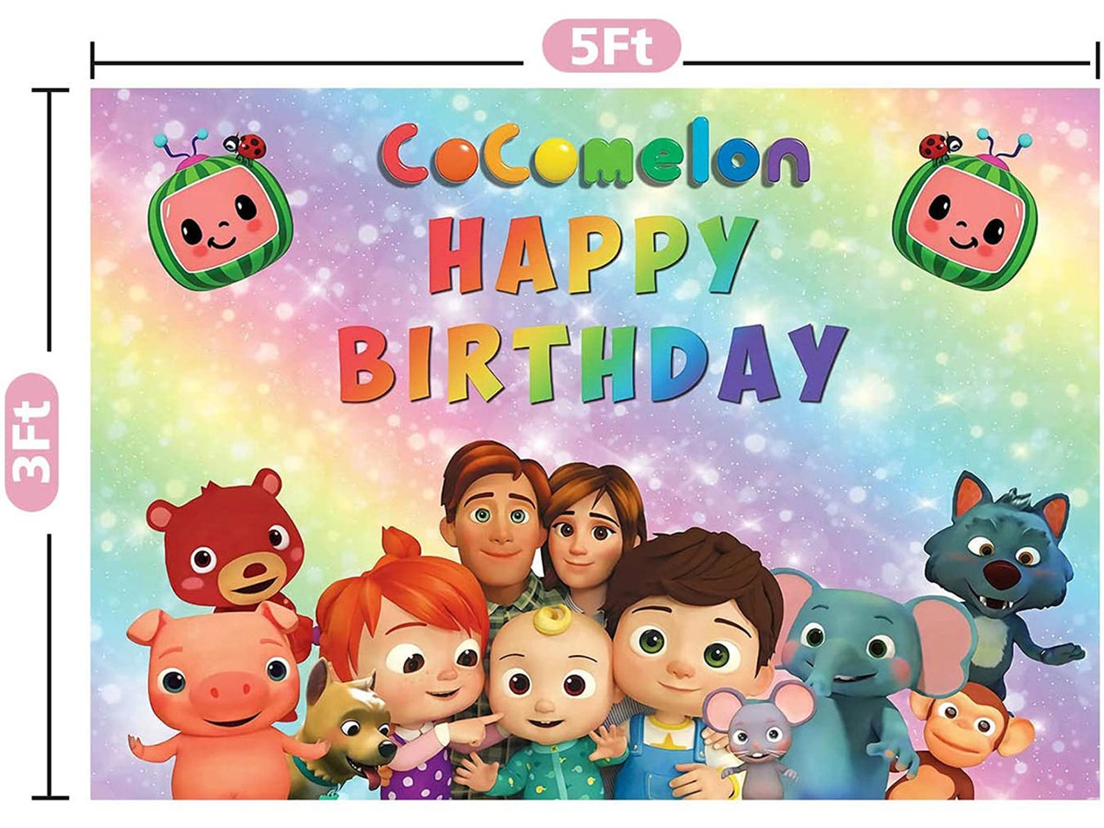 Backdrop 5x3 Feet Birthday Party Banner Etsy