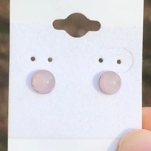 Rose Quartz Studs, Rose Quartz Earrings, Quartz Earrings, Rose Quartz, Anniversary Gift, Birthday Gift, Elegant Gift, Christmas Gift