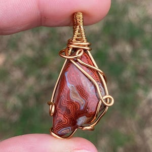 Agate Wire Wrap, Jasper Wire Wrap, Agate Pendant, Jasper Pendant, Anniversary Gift, Rockhound Gift, Birthday Gift, Christmas Gift