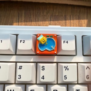 Swimming Artisan Keycap - Handmade Artisan Keycap - Cute Keycap