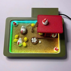 Ogród Zen z Kurczakiem - Miniaturowa dekoracja biurka - Wystrój biura - Akcesoria na biurko Ogród z piaskiem - Miniaturowy ogród zen