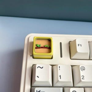 Tiny Green Worm Keycap - Animal keycap - Cute Keycap - 3d keyboard - Art Keycap - Handmade Artisan Keycap - Cute Keycap