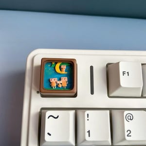 3D Roboter Familie Tastenkappen - 3D Tastatur - Art Keycap - Handgemachte Schlüsselkappe - Niedliche Schlüsselkappe