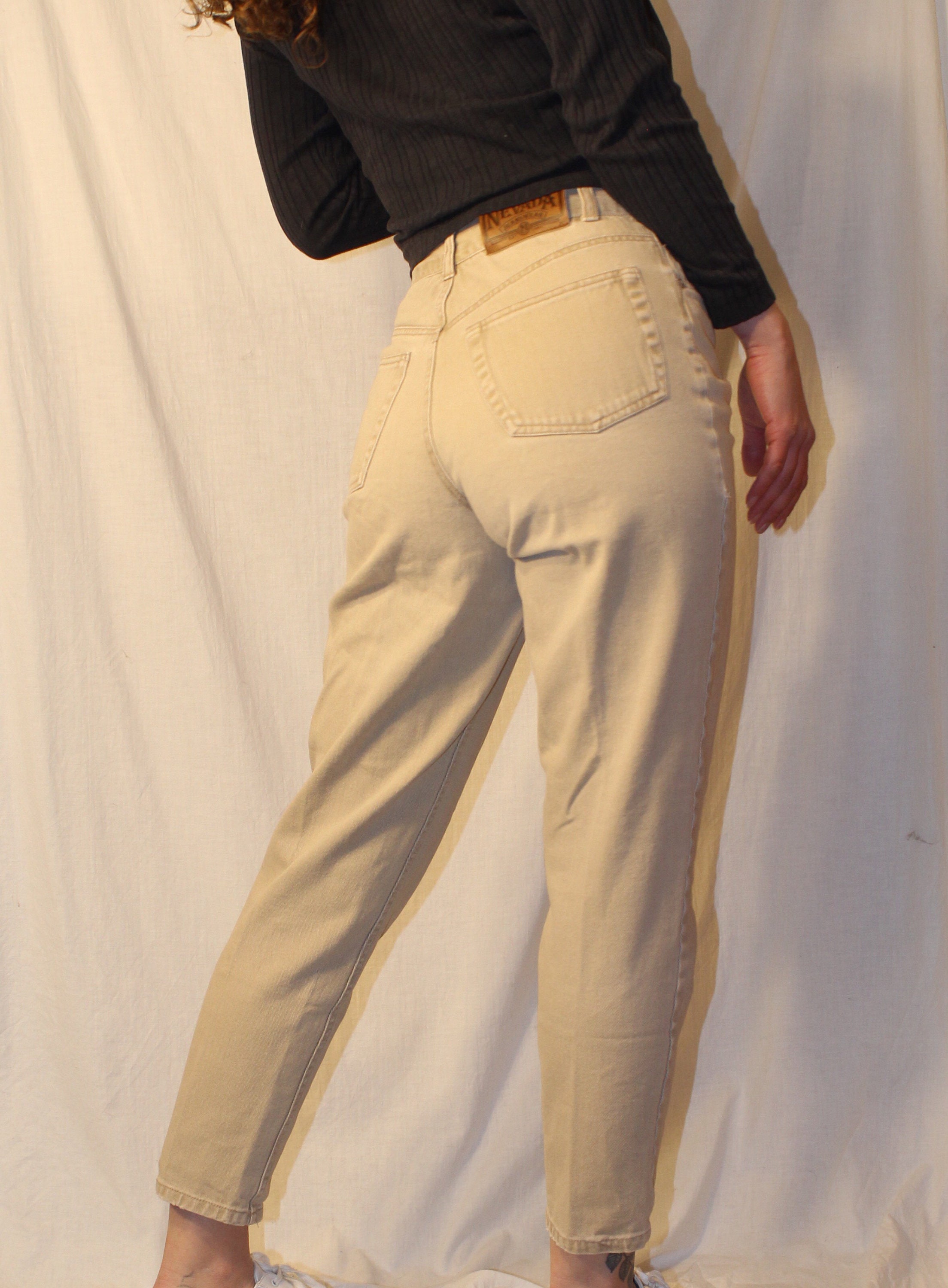 tan mom jeans