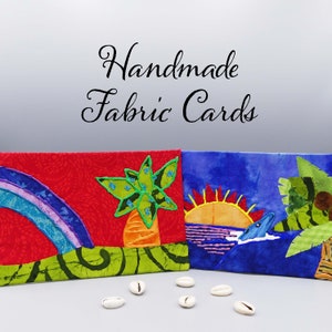 2 Handmade Fabric Cards - Tropical Breeze Collection