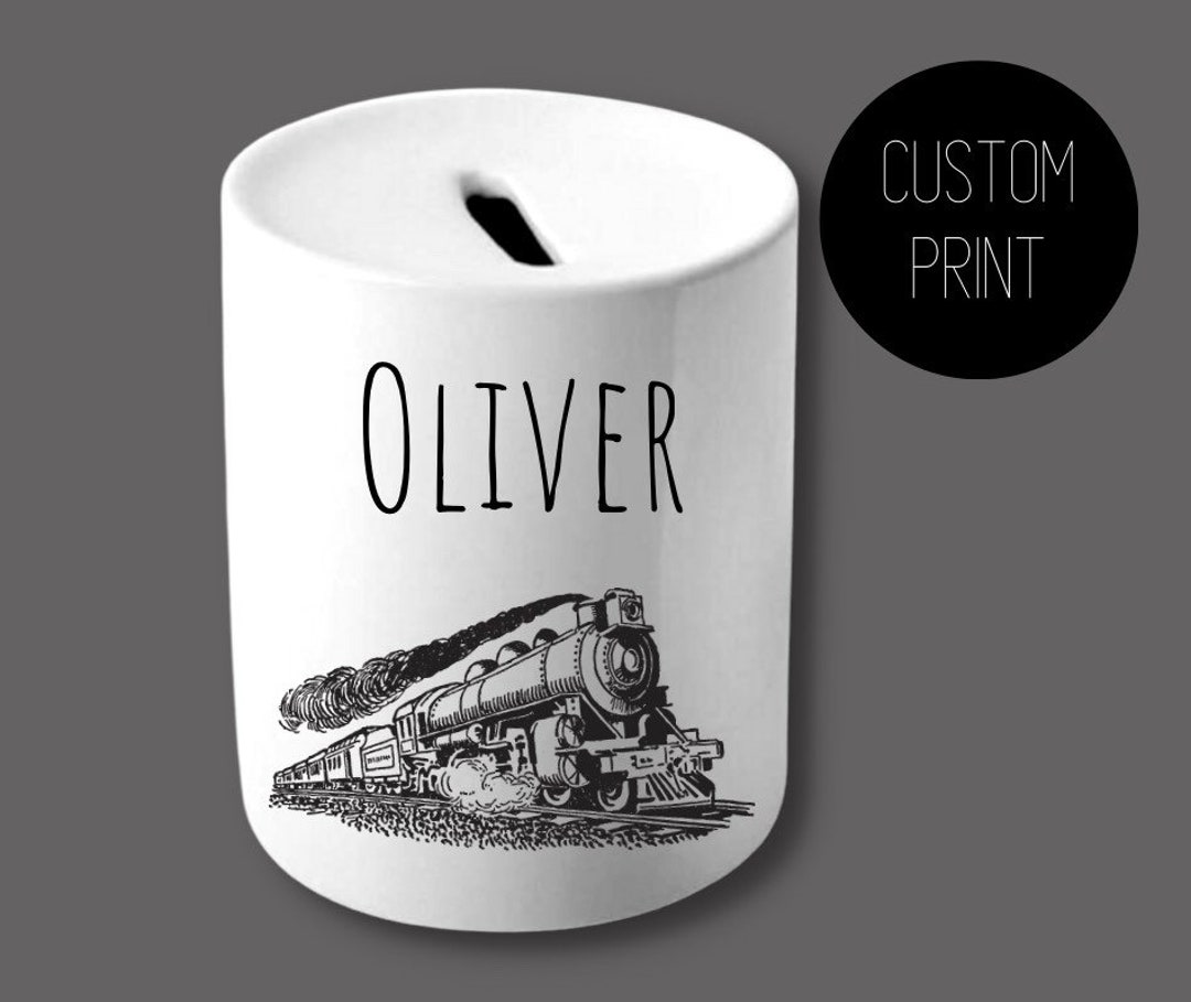 Personalized Train Money Box, Custom Name Ceramic Coin Bank - Etsy