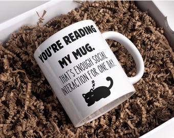Sarcastic Cat Mug, Introvert Humor, Funny Coffee Mug