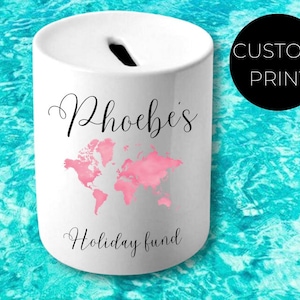 Tirelire Fonds des Fêtes | cadeau personnalisé | voyage | vacances