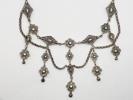 Antique Edwardian Silver Necklace