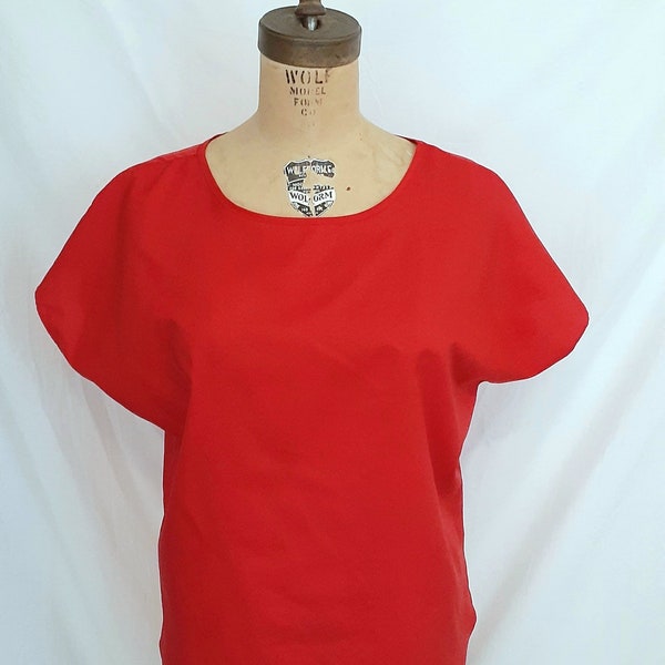 Lauren Lee Red Vintage Blouse Size Medium