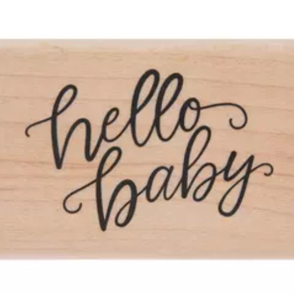 Hello Baby Wood Mounted Rubber Stamp