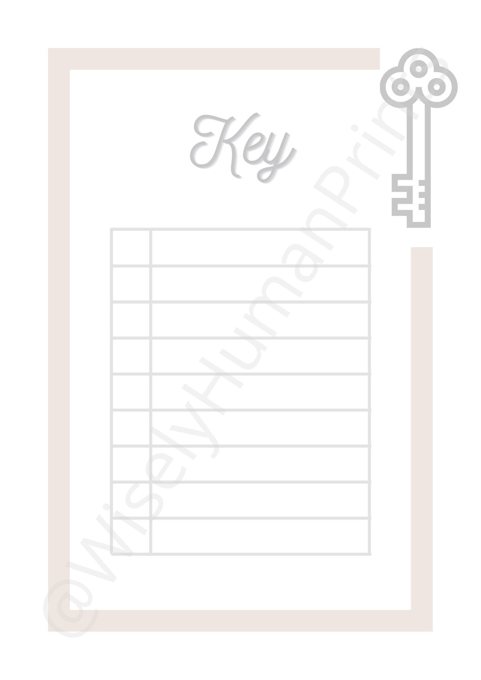BuJo Index & Key Printable Set High Quality 300 DPI PDF | Etsy