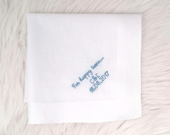 For happy tears hankie, mother of the bride, handkerchief, happy tears, for your happy tears, wedding hankies, mother groom, something blue