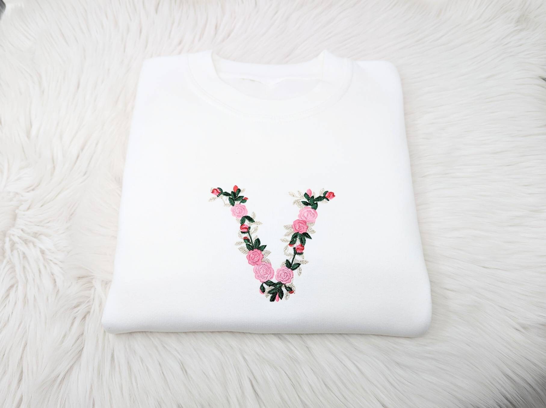 Custom Embroidered Sweatshirt Embroidered Jumper Flower - Etsy