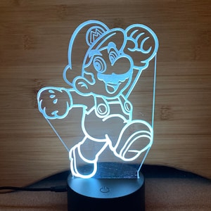 Mario, Led, Edge lit, Sign, Nightlight, Kids, Gift, Gift for him, Gift for her, Self gift, Gift for kids