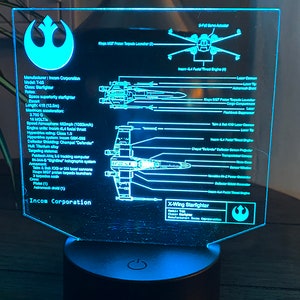 X Wing Target Computer Star Wars, X-wing, LED, Acrylic, Sign, Light, Edge Lit, Nightlight ...