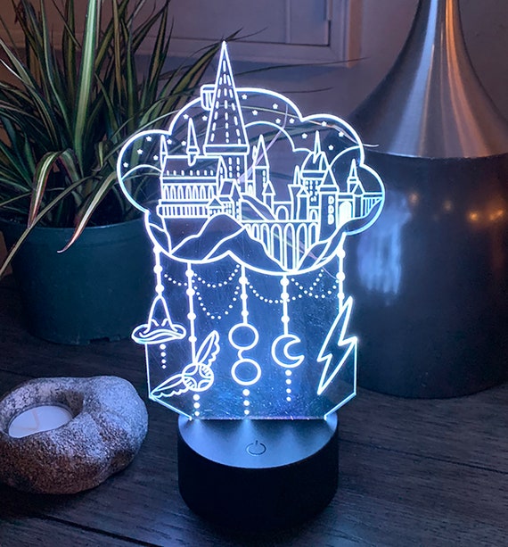 Harry Potter, Poudlard, Château, LED, Veilleuse, Acrylique, Enseigne,  Luminaire, Éclairage par la tranche, Cadeau pour lui, Cadeau pour elle,  Cadeau pour soi, Cadeau pour enfants -  France