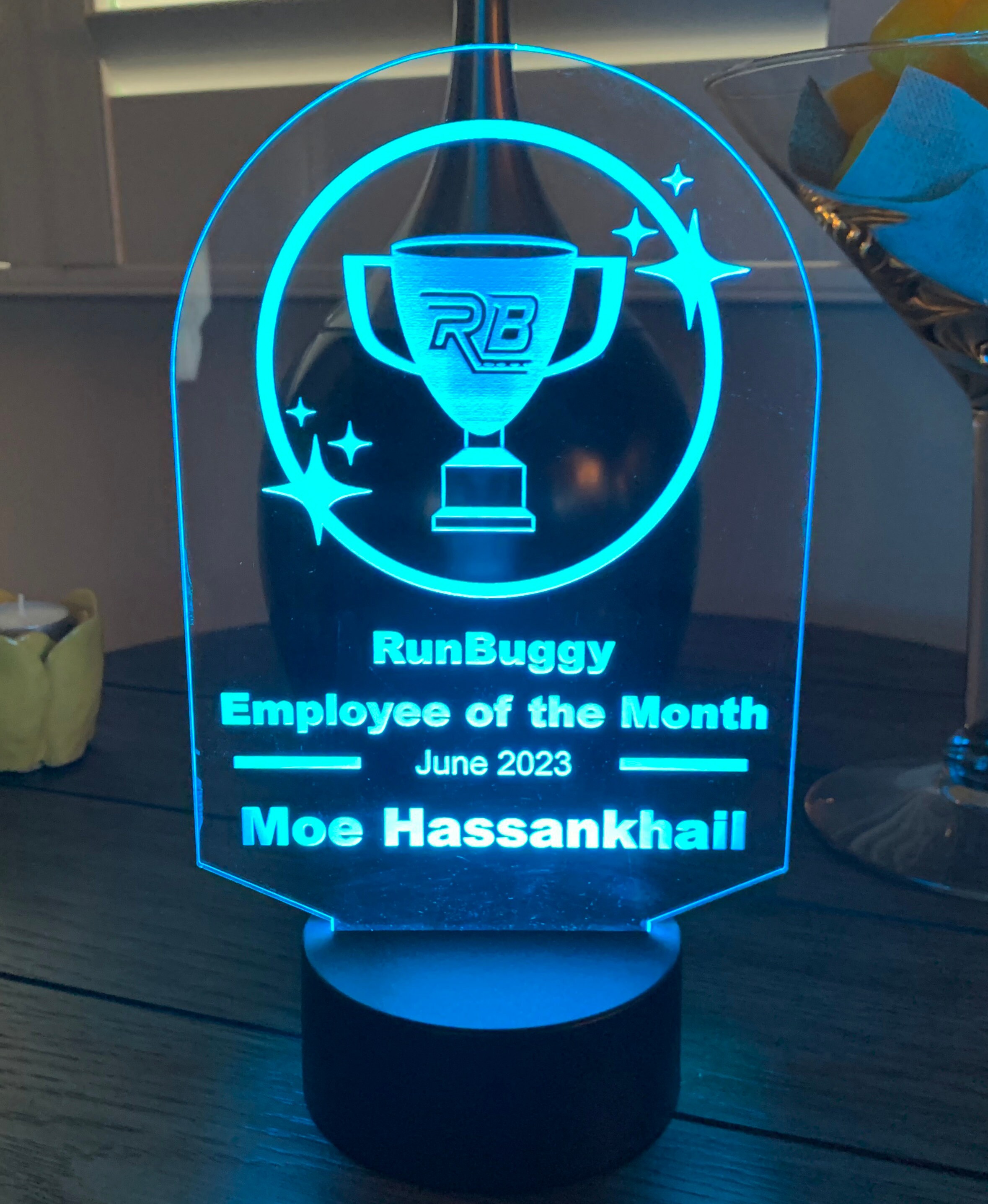 Employee of the Month, LED, Nightlight, Acrylic, Sign, Light, Edge Lit ...