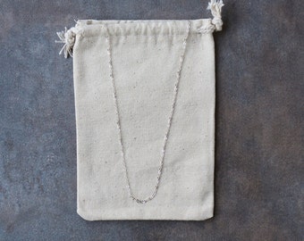 Dainty Sterling Silver Layering Chain Necklace - 16"