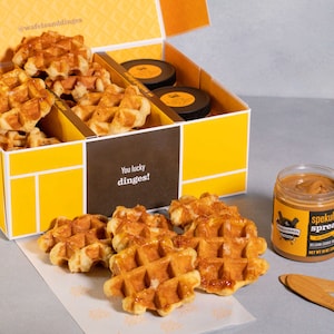 Mini Belgian liège waffles & trio of spreads