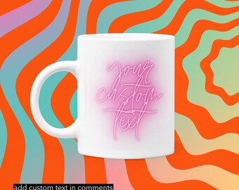 Tasse de texte personnalisée personnalisée, tasse personnalisée, tasse personnalisée, cadeau personnalisé, conception de votre propre tasse, tasse personnalisée avec logo de texte