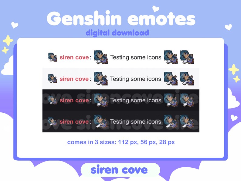 Genshin Impact Kaeya Emotes for Twitch Discord and Youtube / Etsy UK