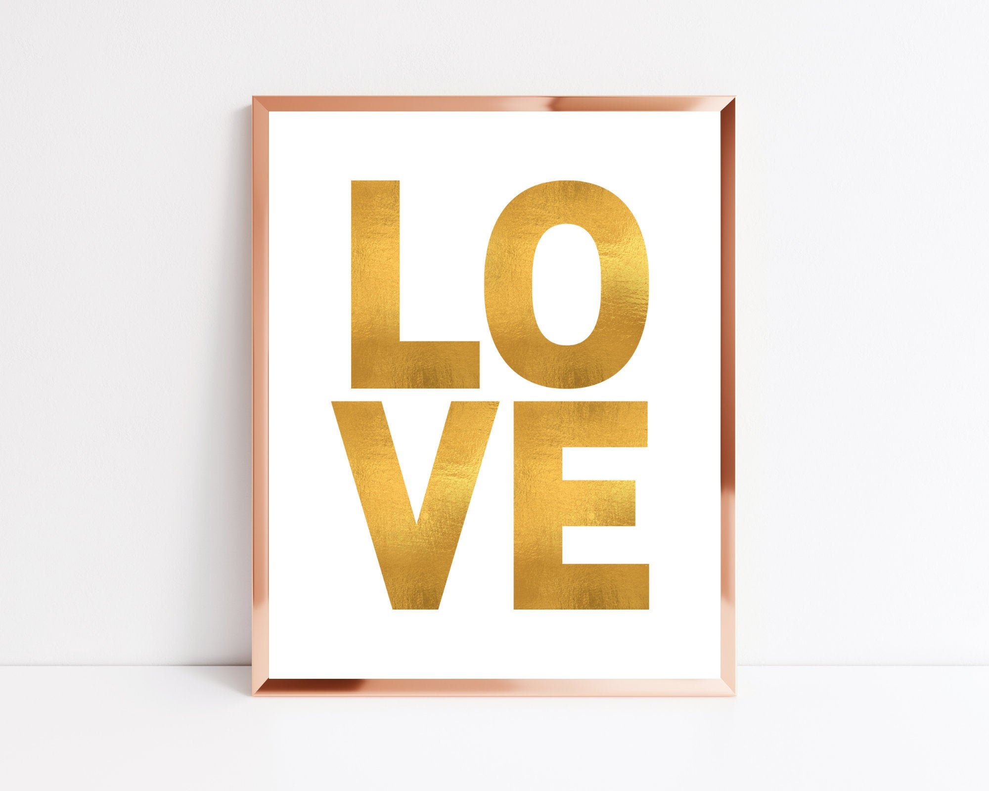 LOVE Printable Wall Art Gold Love Print Love Sign Gold Etsy