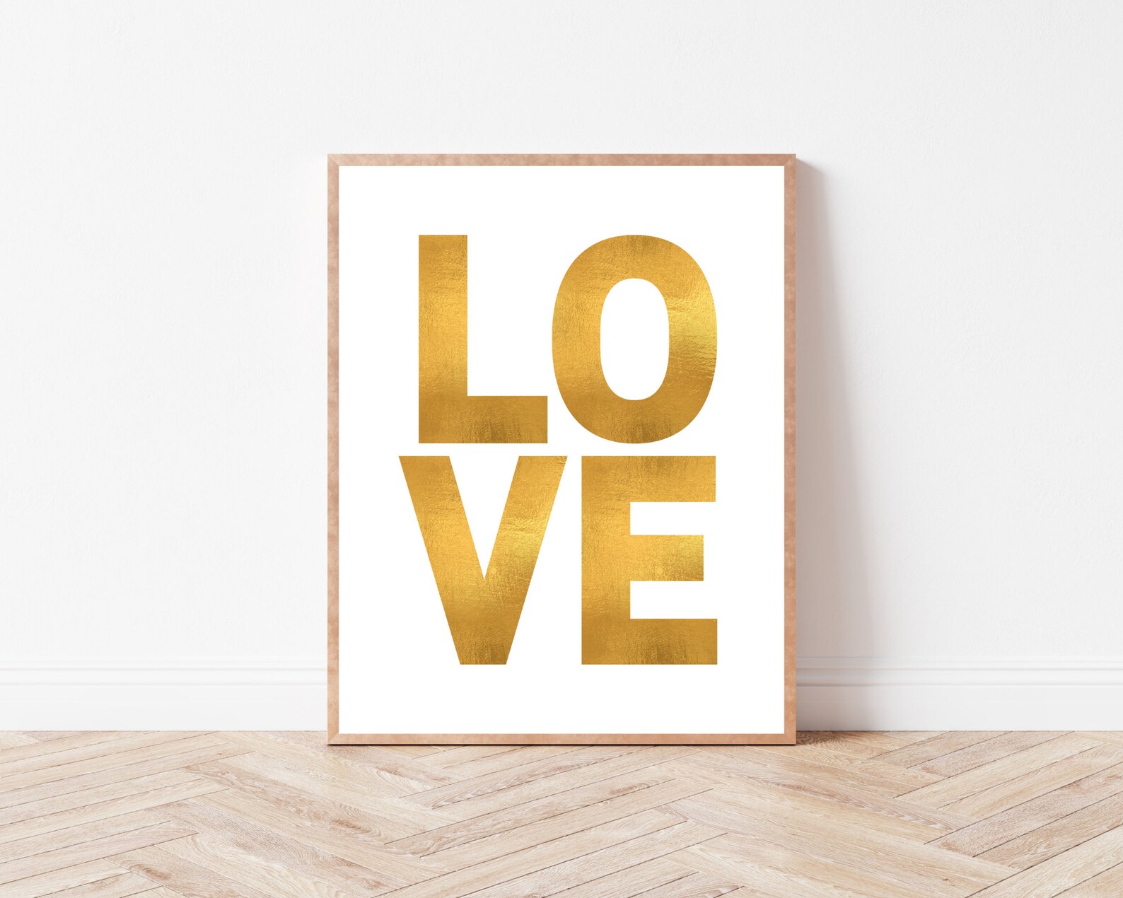 LOVE Printable Wall Art Gold Love Print Love Sign Gold Etsy