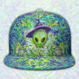 Casquette Snapback, Casquette Alien Wizard Stoner Trippy