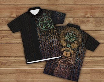 Polo Tarot, T-shirt avec col, Chemise en tricot Spiritual Magick Rave Polo Festival//Vision énochienne