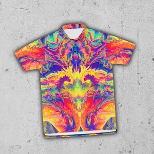 Trippy Pattern Polo Shirt - Etsy Trippy Pattern Polo Shirt - Etsy