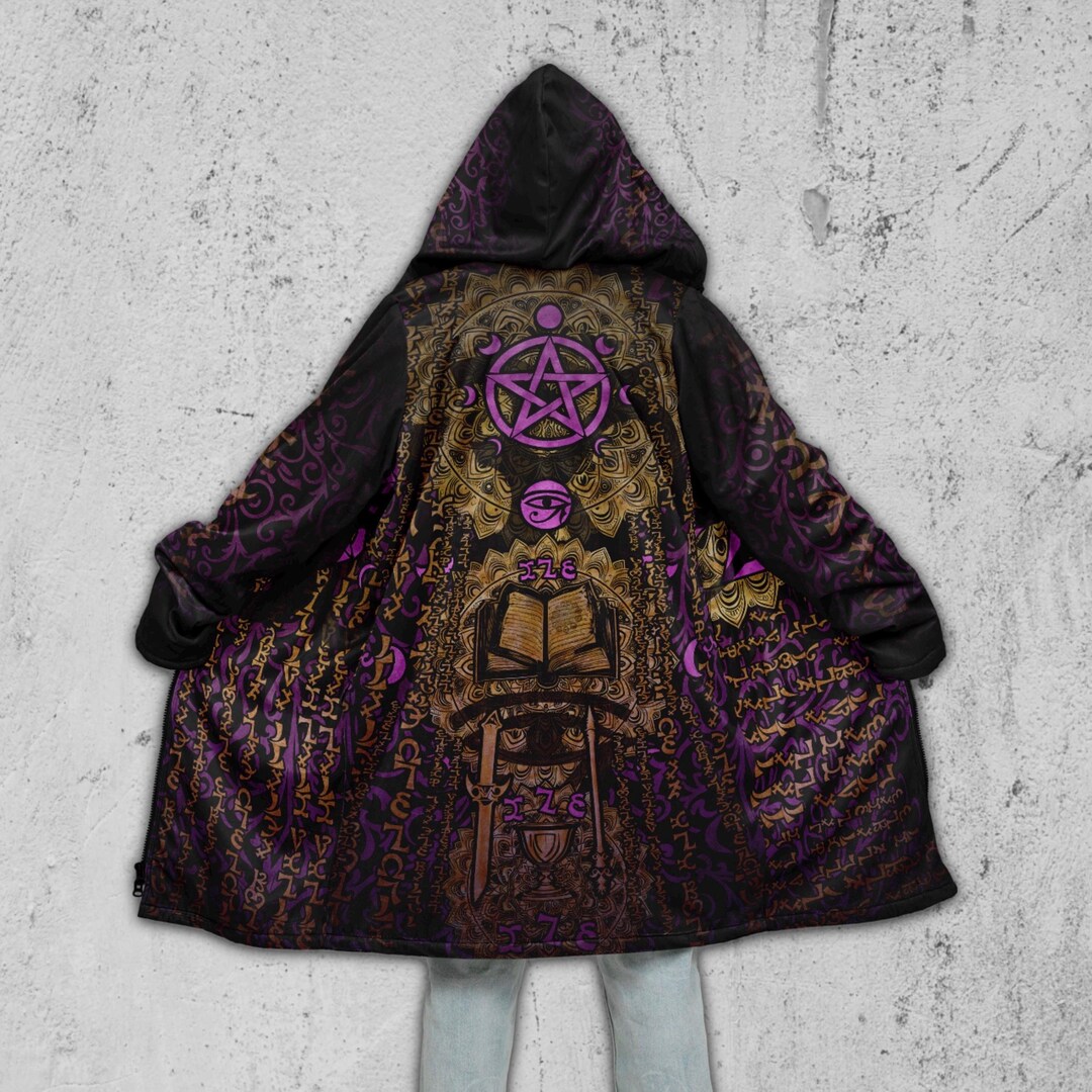 Magick Witch Robe Hooded Cloak • Spiritual Festival Cloak • Pagan Tarot ...