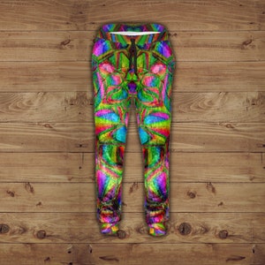 Crushed Velvet Joggers, Festival Joggers, Psychedelic Rave Pants, Ravewear Trippy Party Punk Mens Raver Fashion // Crystalline Forest